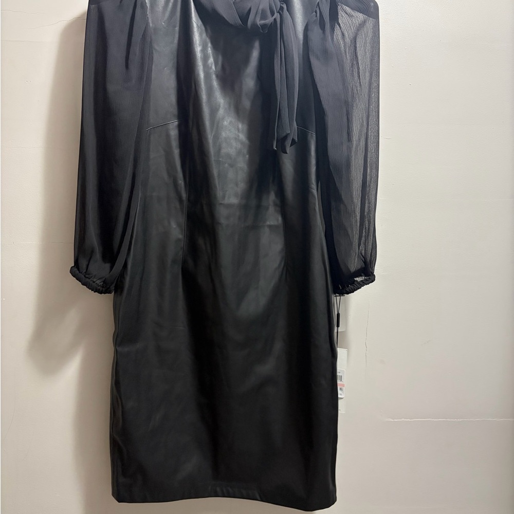 Calvin Klein Sheer Black Long Sleeve Dress